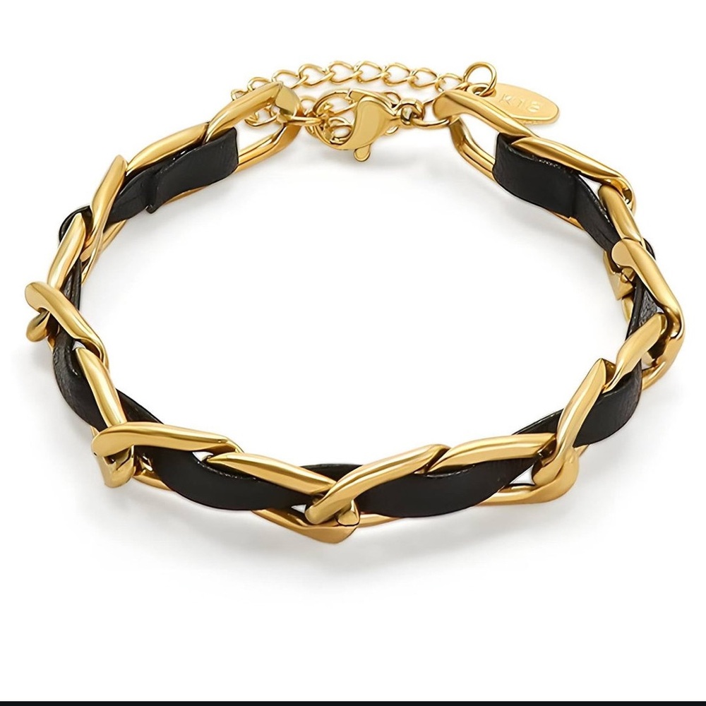 Elegant Gold and Black Bracelet